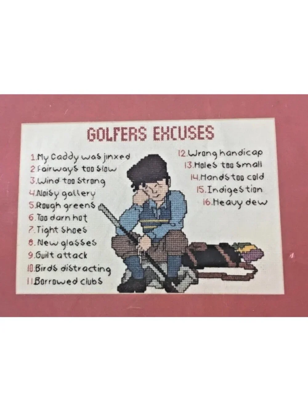 Cross Stitch Kit Studio M Your Needlecraft Connection Golfers Excuses 11137 New